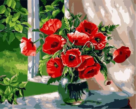 Malowanie po numerach 40x50cm Bukiet maków Malowanie po numerach 40x50cm Bukiet maków