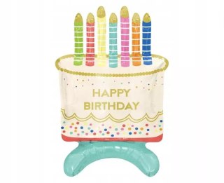 Balon foliowy Tort Happy Birthday, 33x48x24 cm