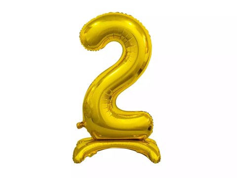 Balon foliowy stojący. Cyfra 2 (74 cm), złota Balon foliowy stojący. Cyfra 2 (74 cm), złota