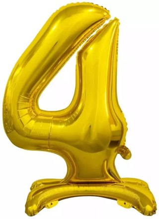 Balon foliowy stojący. Cyfra 4 (74 cm), złota