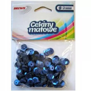 Cekiny MATOWE klasyczne ŁAMANE niebieskie 8mm 10g