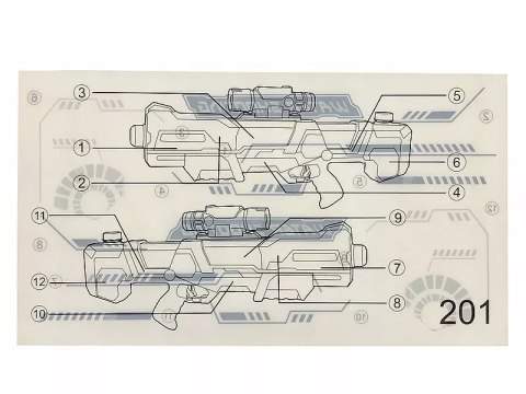 Pistolet na wodę 50,5x22,5x7,6cm PVC