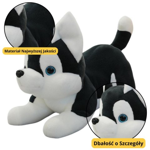 Pluszowa Maskotka Przytulanka Piesek Husky Czarno-Biały 30cm Pluszowa Maskotka Przytulanka Piesek Husky Czarno-Biały 30cm
