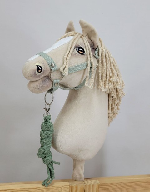 Zestaw do Hobby Horse: kantar A3 + uwiąz ze sznurka - szałwia Zestaw do Hobby Horse: kantar A3 + uwiąz ze sznurka - szałwia