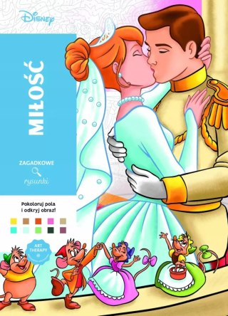 Art therapy. Kolorowanka antystresowa. Disney. Miłość. Zagadkowe rysunki