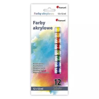 Farby akrylowe 12 kolorów 12ml w tubce Wb