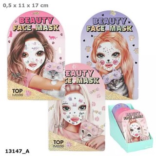Maseczka kosmetyczna do twarzy Top Model print zwierzęcy BEAUTY&ME 1szt.mix 13147A