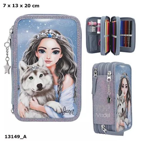 Piórnik potrójny z wyposażeniem Top Model Wolf 13149A Piórnik potrójny z wyposażeniem Top Model Wolf 13149A