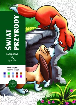 Art therapy. Kolorowanka antystresowa. Disney. Świat przyrody. Zagadkowe rysunki