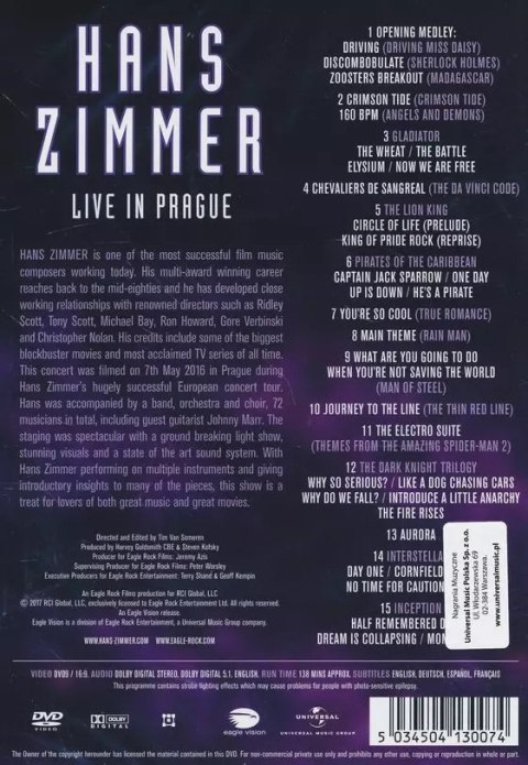 Live in Prague, DVD Live in Prague, DVD