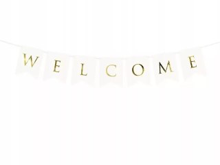 Baner wesele Welcome biały 15 x 95 cm ozdoba Slub