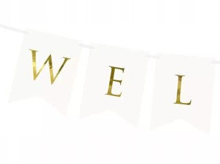 Baner wesele Welcome biały 15 x 95 cm ozdoba Slub