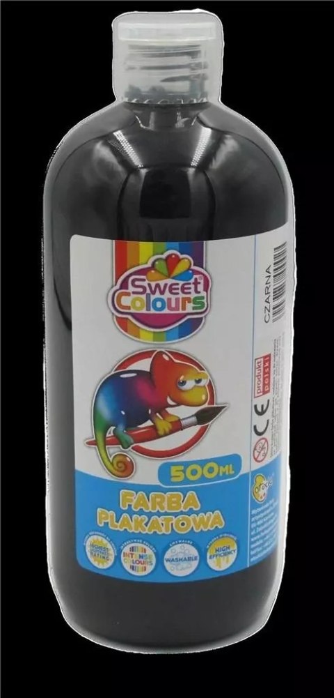 Farba plakatowa czarna 500ml Farba plakatowa czarna 500ml