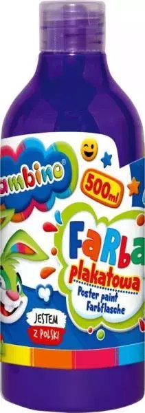 Farba plakatowa w butelce 500 ml fioletowa bambino