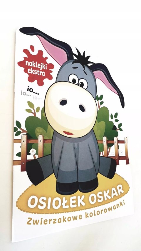 Osiołek Oskar. Zwierzakowe kolorowanki + naklejki Osiołek Oskar. Zwierzakowe kolorowanki + naklejki