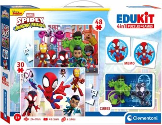 Puzzle 48 + 36 + Memo + 6 klocków Edukit Spidey