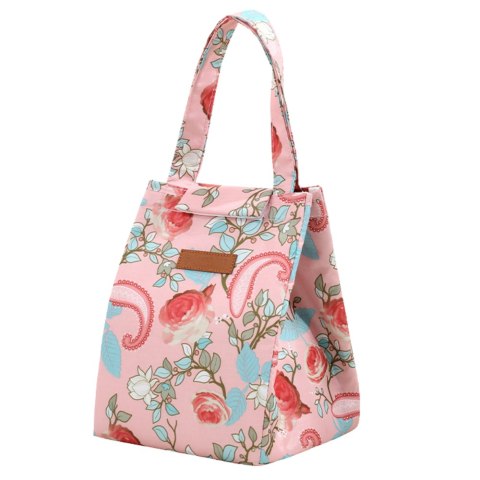 Torba Termiczna Izolacyjna Śniadaniowa Lunch Bag Różowa Kwiaty 25cm Torba Termiczna Izolacyjna Śniadaniowa Lunch Bag Różowa Kwiaty 25cm