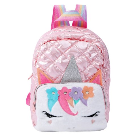 Plecak Dziecięcy Szkolny Pikowany Jednorożec Różowy 32cm Plecak Dziecięcy Szkolny Pikowany Jednorożec Różowy 32cm