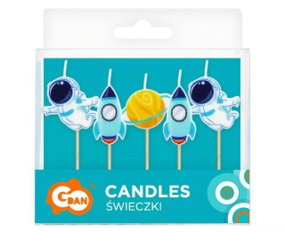 Świeczki pikery, kosmos (5 sztuk)