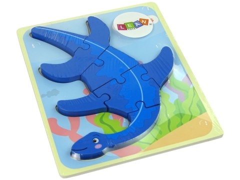 Drewniane Puzzle Dinozaur Pterodaktyl Różowy Pliosaurs Niebieski Drewniane Puzzle Dinozaur Pterodaktyl Różowy Pliosaurs Niebieski