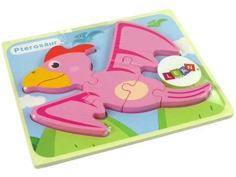 Drewniane Puzzle Dinozaur Pterodaktyl Różowy Pliosaurs Niebieski Drewniane Puzzle Dinozaur Pterodaktyl Różowy Pliosaurs Niebieski