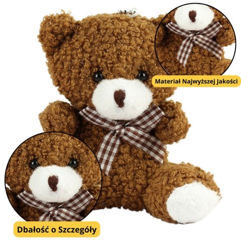 Miś Pluszowy Brelok Zawieszka Ozdoba Brązowy 8cm Miś Pluszowy Brelok Zawieszka Ozdoba Brązowy 8cm