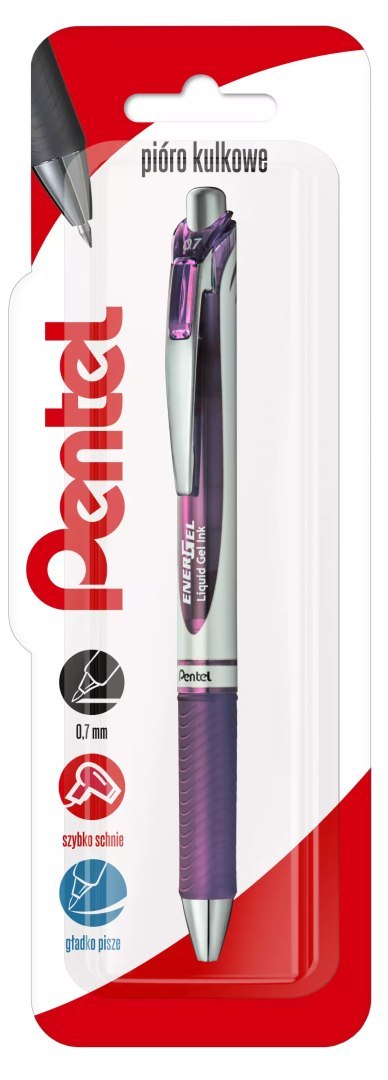 Pióro kulkowe 0,7 mm EnerGel BL77, liliowy x 1 blister Pióro kulkowe 0,7 mm EnerGel BL77, liliowy x 1 blister