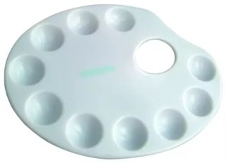 Plastikowa paleta do farb, biała, 23x17 cm