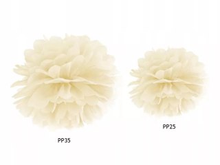 Pompon bibułowy dekoracja kremowy 35 cm 1 szt
