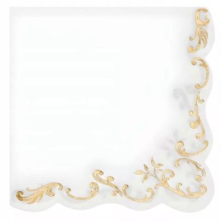 Serwetki papierowe "Ornament", biały, PartyDeco, 33 cm, 12 szt