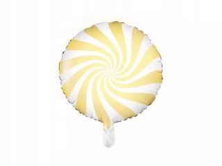 Balon foliowy PartyDeco Cukierek żółto-biały 14"