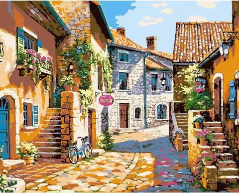 Malowanie po numerach Kamienna uliczka we włoszech 50x40cm 2000372 Malowanie po numerach Kamienna uliczka we włoszech 50x40cm 2000372
