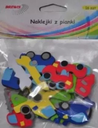 Naklejki z pianki auta 16szt