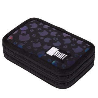Piórnik dwupoziomowy z wyposażeniem Black cats PC-04 koty#G2