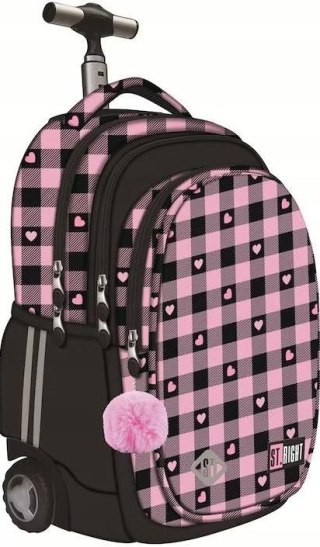 Plecak na kółkach 4 komorowy TB1 Pink Checkered
