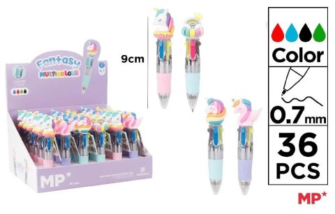 Długopis mini 4-kolorowy 0.7mm jednorożec (36szt) Długopis mini 4-kolorowy 0.7mm jednorożec (36szt)