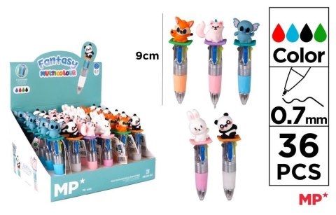 Długopis mini 4-kolorowy 0.7mm zwierzątka (36szt) Długopis mini 4-kolorowy 0.7mm zwierzątka (36szt)