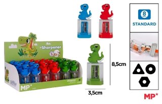 Temperówka z pojemnikiem - dinozaur (24szt)