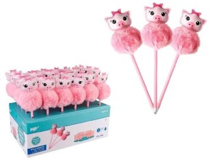 Długopis z pomponem 1.0mm Świnki (24szt)