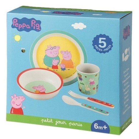 Zestaw naczyń i sztućców 5el Świnka Peppa Zestaw naczyń i sztućców 5el Świnka Peppa