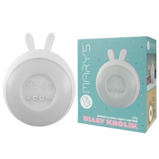 Budzik lampka nocna LED RGB biały królik