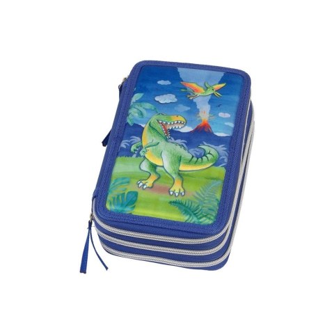 Piórnik trzykomorowy z wyposażeniem Dinosaur Piórnik trzykomorowy z wyposażeniem Dinosaur
