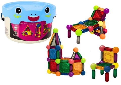 Klocki magnetyczne z podświetleniem 80el Klocki magnetyczne z podświetleniem 80el
