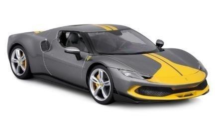 Ferrari 296 GTB Assetto Grey/Yellow 1:18 BBURAGO Ferrari 296 GTB Assetto Grey/Yellow 1:18 BBURAGO
