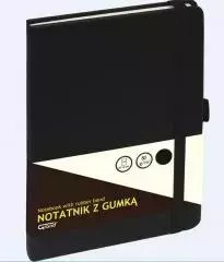 Notatnik A5/80K kratka z gumką czarny GRAND