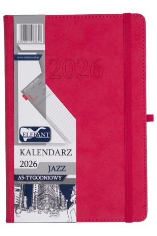 Jazz Kalendarz A5 tygodniowy różowy