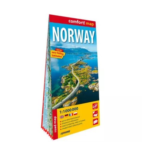 Norwegia (Norway) laminowana mapa samochodowa 1:1 000 000 Norwegia (Norway) laminowana mapa samochodowa 1:1 000 000