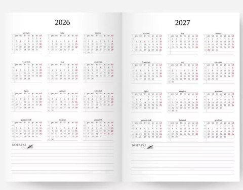 Kalendarz książkowy 2026 A5 tygodniowy Hip hop, zielony Kalendarz książkowy 2026 A5 tygodniowy Hip hop, zielony