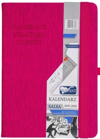 Kalendarz Pedagoga B6 2025-2026 Salsa, różowy