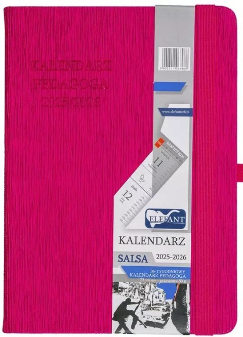 Kalendarz Pedagoga B6 2025-2026 Salsa, różowy